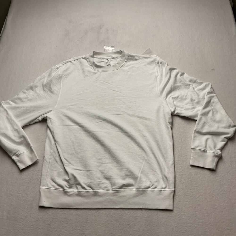Make Market Sz Large White Sweatshirt Unisex Excellent Condition, 4219